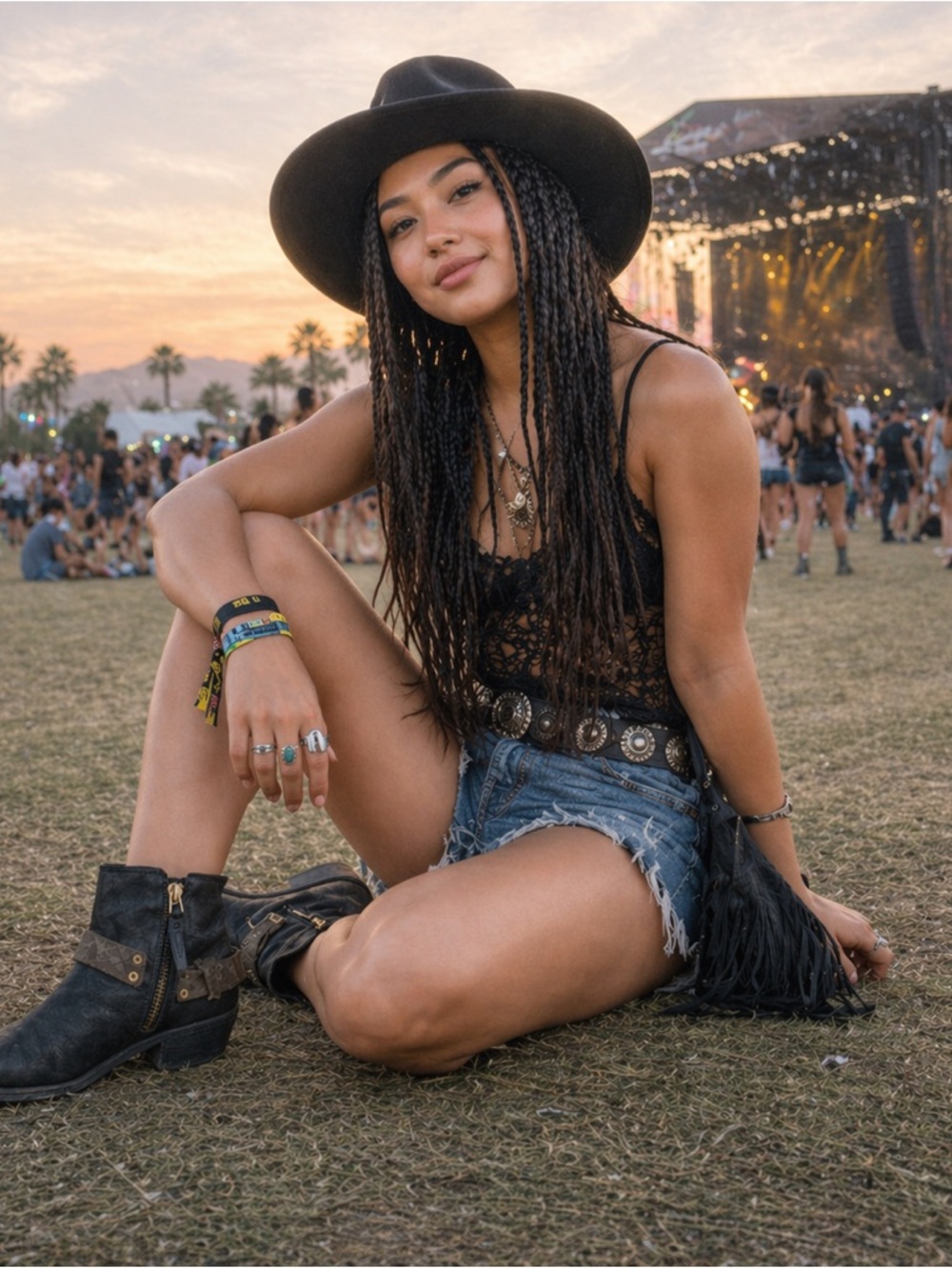 Black Distressed Leather Ankle Booties with Buckle Detail